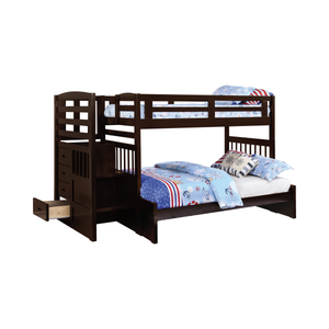 G400324 - Dublin 4-Storage Bunk Bed With Staircase - Cappuccino - ReeceFurniture.com