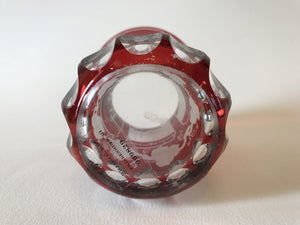 999829  Ruby Flashed Glass with Engraved Buildings Glass Friendship Cup, Bohemian Glassware, Antique, - ReeceFurniture.com - Free Local Pick Ups: Frankenmuth, MI, Indianapolis, IN, Chicago Ridge, IL, and Detroit, MI