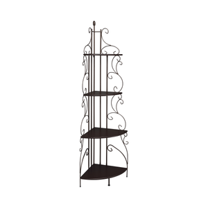 G910038 - 4-Shelf Corner Bookcase - Cappuccino And Copper - ReeceFurniture.com