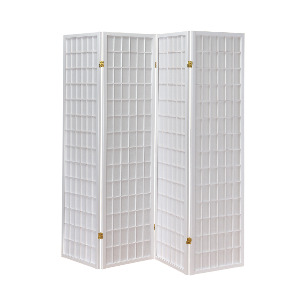 G902626 - 4-Panel Folding Screen - White - ReeceFurniture.com
