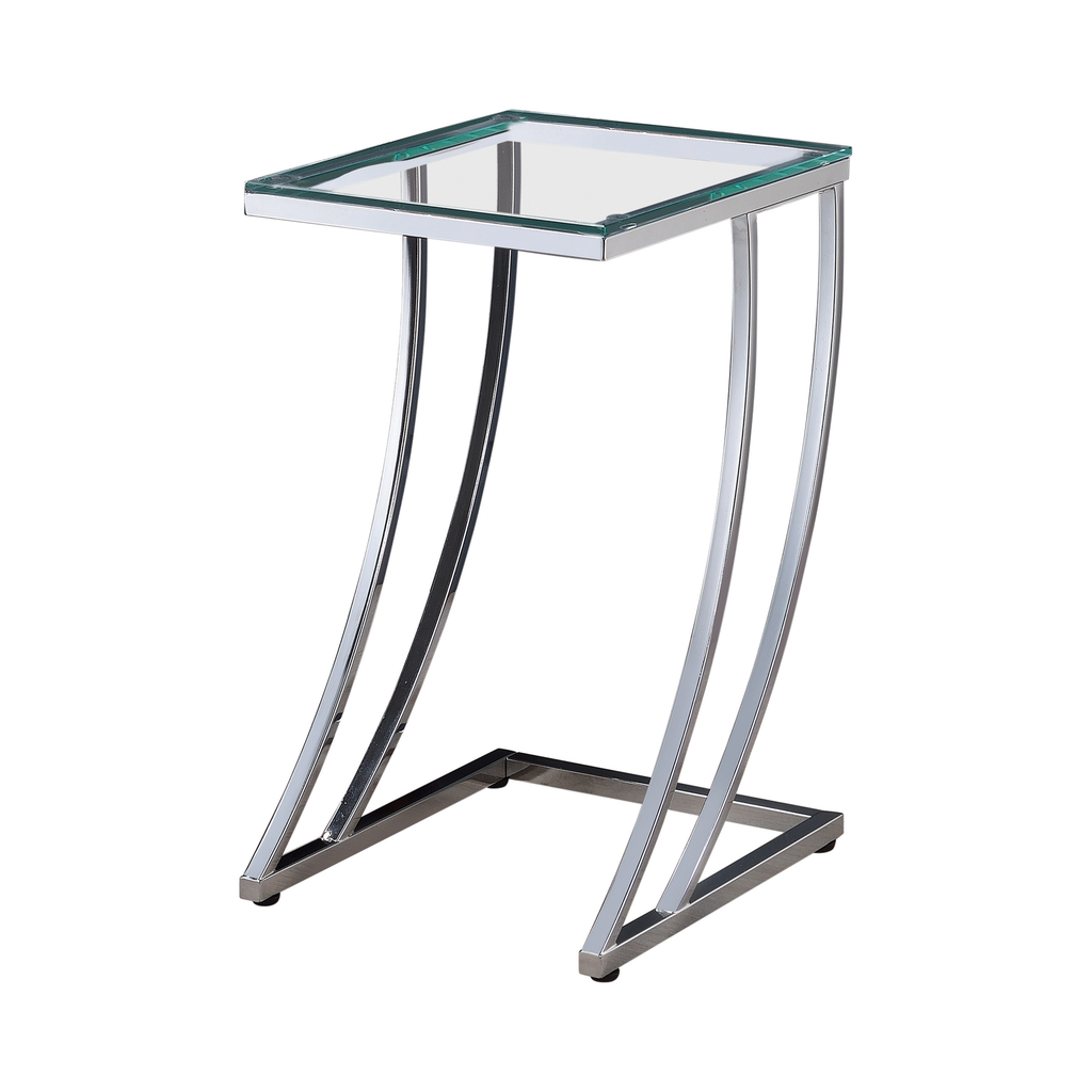 G900082 - Rectangular Top Accent Table - Chrome And Clear - ReeceFurniture.com
