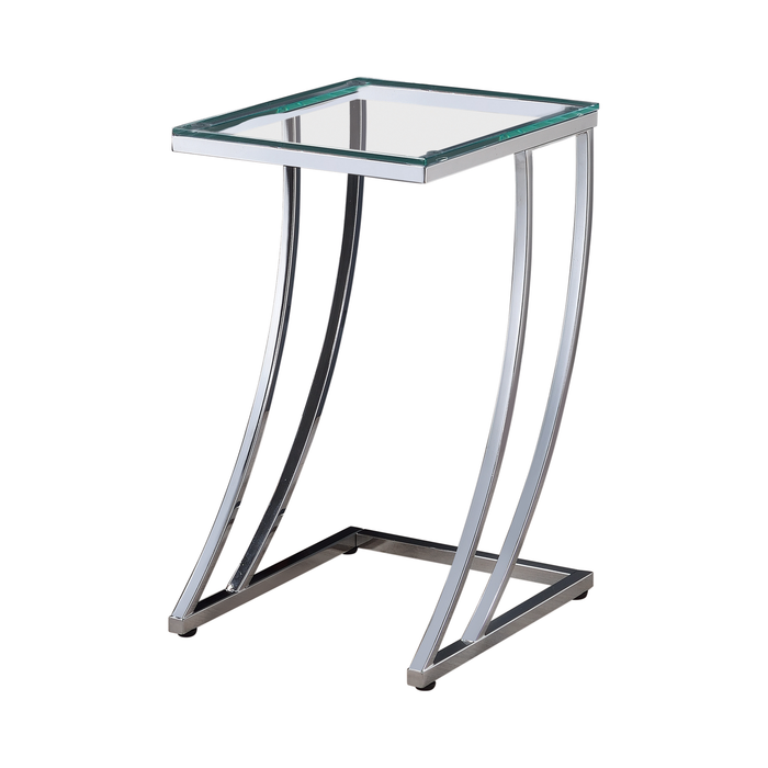 G900082 - Rectangular Top Accent Table - Chrome And Clear