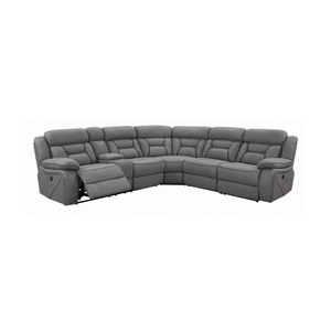 G600370 - Higgins Four-Piece Upholstered Power Sectional - Grey - ReeceFurniture.com
