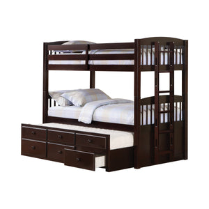 G460071 - Kensington Twin Over Twin Bunk Bed With Trundle - Cappuccino - ReeceFurniture.com