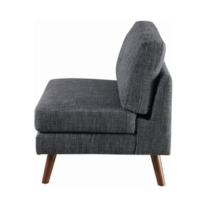 G551401 - Churchill Tufted Cushion Back Living Room - Dark Grey And Walnut - ReeceFurniture.com
