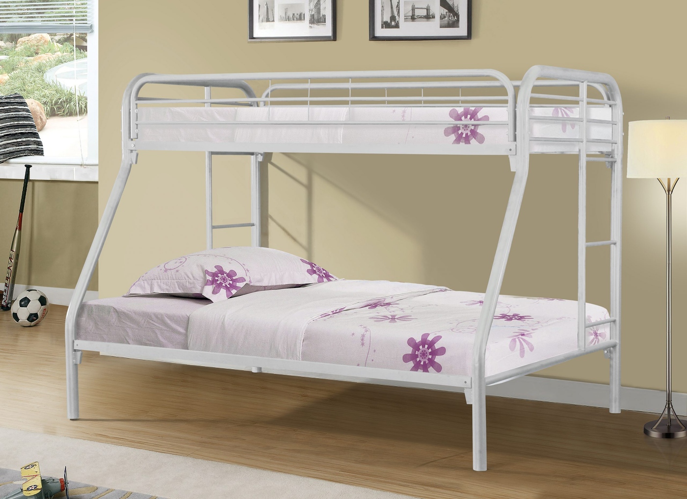 White iron bunk beds hotsell