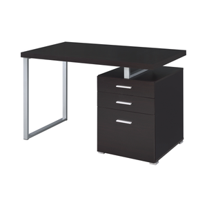 G800519 - Brennan 3-Drawer Office Desk - Cappuccino or Weathered Grey - ReeceFurniture.com