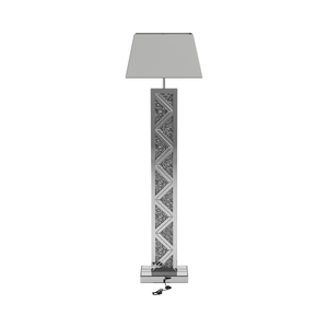 G920140 - Geometric Base Floor Lamp - Silver - ReeceFurniture.com