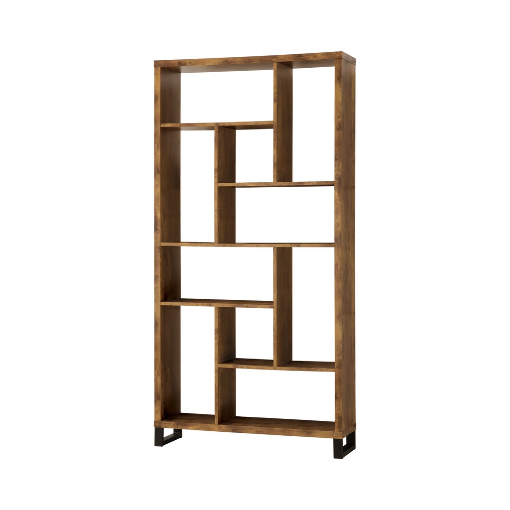 G801236 - 10-Shelf Bookcase - Antique Nutmeg - ReeceFurniture.com