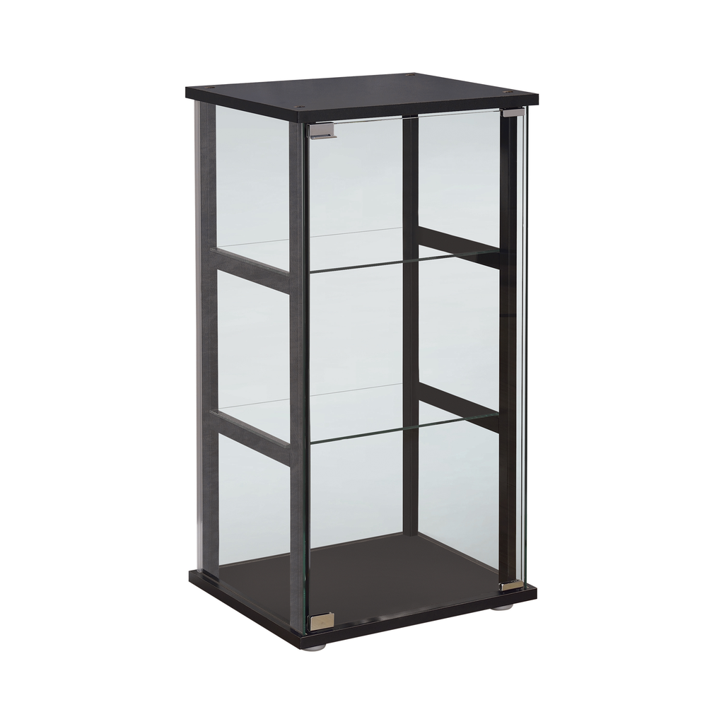G950179 - 3-Shelf Glass Curio Cabinet - Black And Clear - ReeceFurniture.com