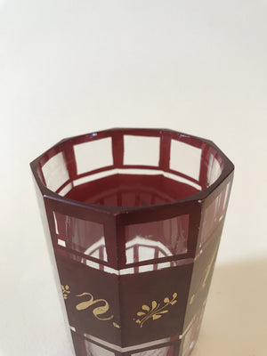 910429 Ruby Glass Flashed With 9 Cut Flat Sides Andenken In Gold One Letter On Each Side, Bohemian Glassware, Antique, - ReeceFurniture.com - Free Local Pick Ups: Frankenmuth, MI, Indianapolis, IN, Chicago Ridge, IL, and Detroit, MI