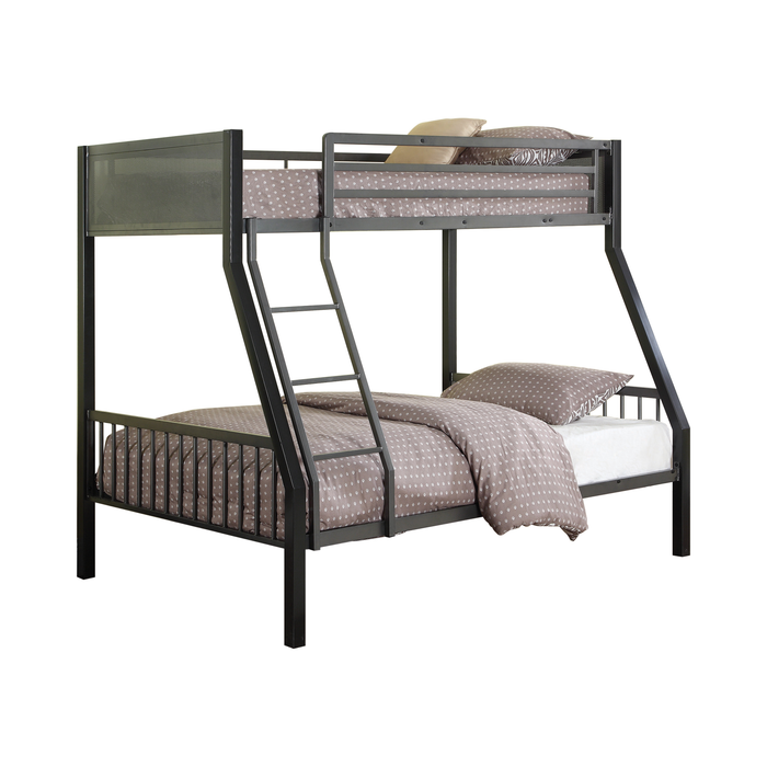 G460390 - Meyers Twin, Twin Over Full, Full Metal Bunk Bed - Black And Gunmetal