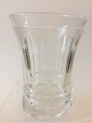 999680 Crystal Glass With 8 Cut Oval Panels With Long Thin Line Cuts Between & Diamond Over-Cuts On Base & Bottom Fancy Initial On Bottom, Bohemian Glassware, Antique, - ReeceFurniture.com - Free Local Pick Ups: Frankenmuth, MI, Indianapolis, IN, Chicago Ridge, IL, and Detroit, MI