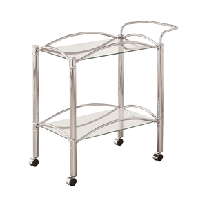 G910076 - 2 or 3-Tier Serving Cart - Chrome And Clear - ReeceFurniture.com