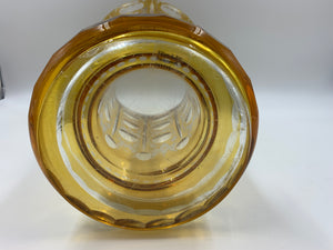 999215 Amber Flashed Vase W/Fancy Engraving & Deer In Cut Circle, 8 - ReeceFurniture.com