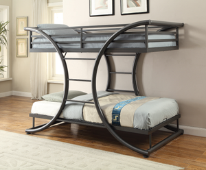 G460078 - Stephan Bunk Bed - Twin, Twin Over Full, or Full - Gunmetal - ReeceFurniture.com