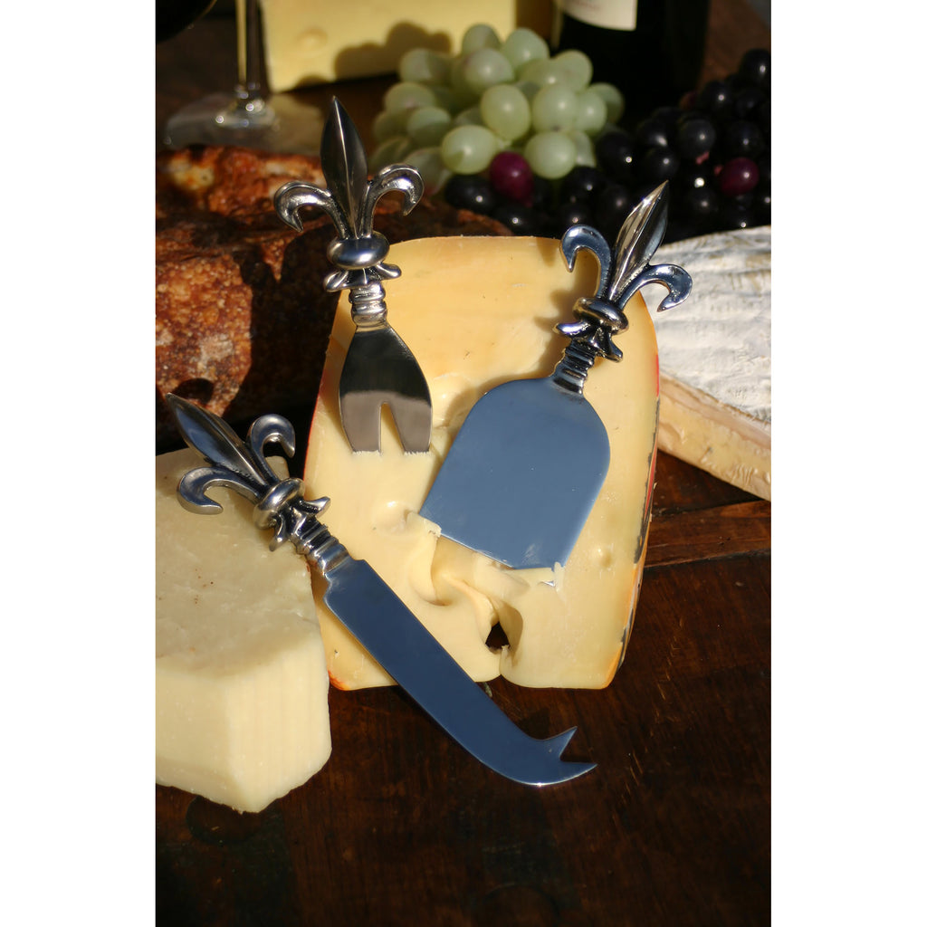 KNFS004B - Fleur-de-lis Cheese Knives (Set of 3) - ReeceFurniture.com