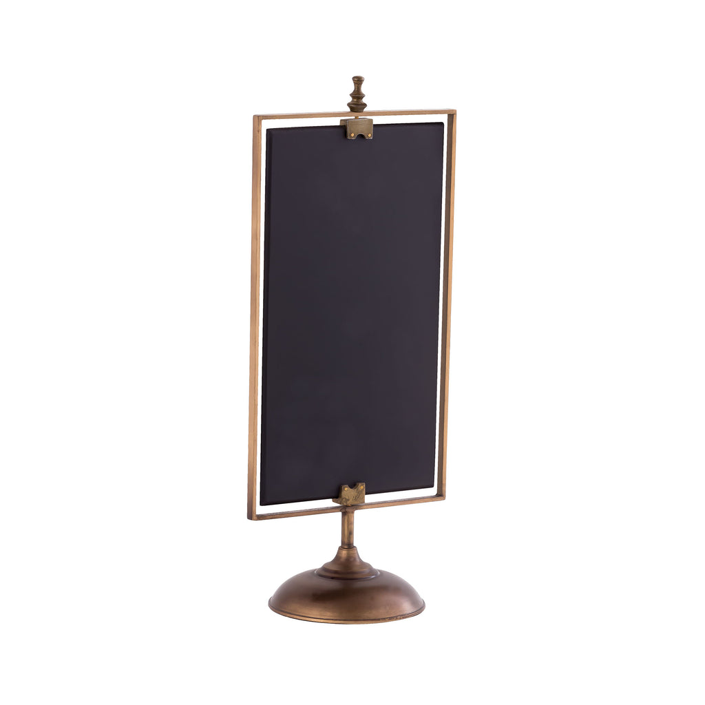 MENU003 - Iron Chalkboard on Stand in Antique Brass - ReeceFurniture.com