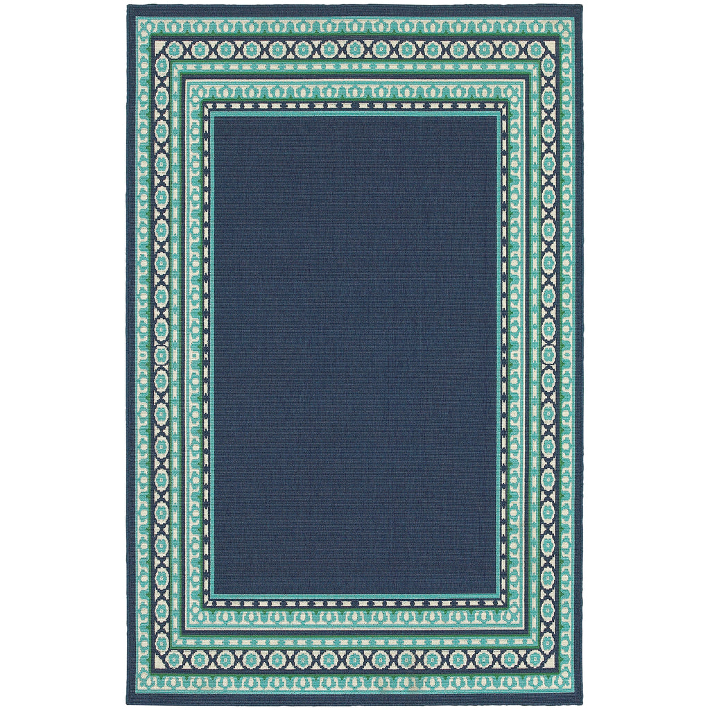 9650B Meridian Indoor/Outdoor Rug Navy/Green - ReeceFurniture.com