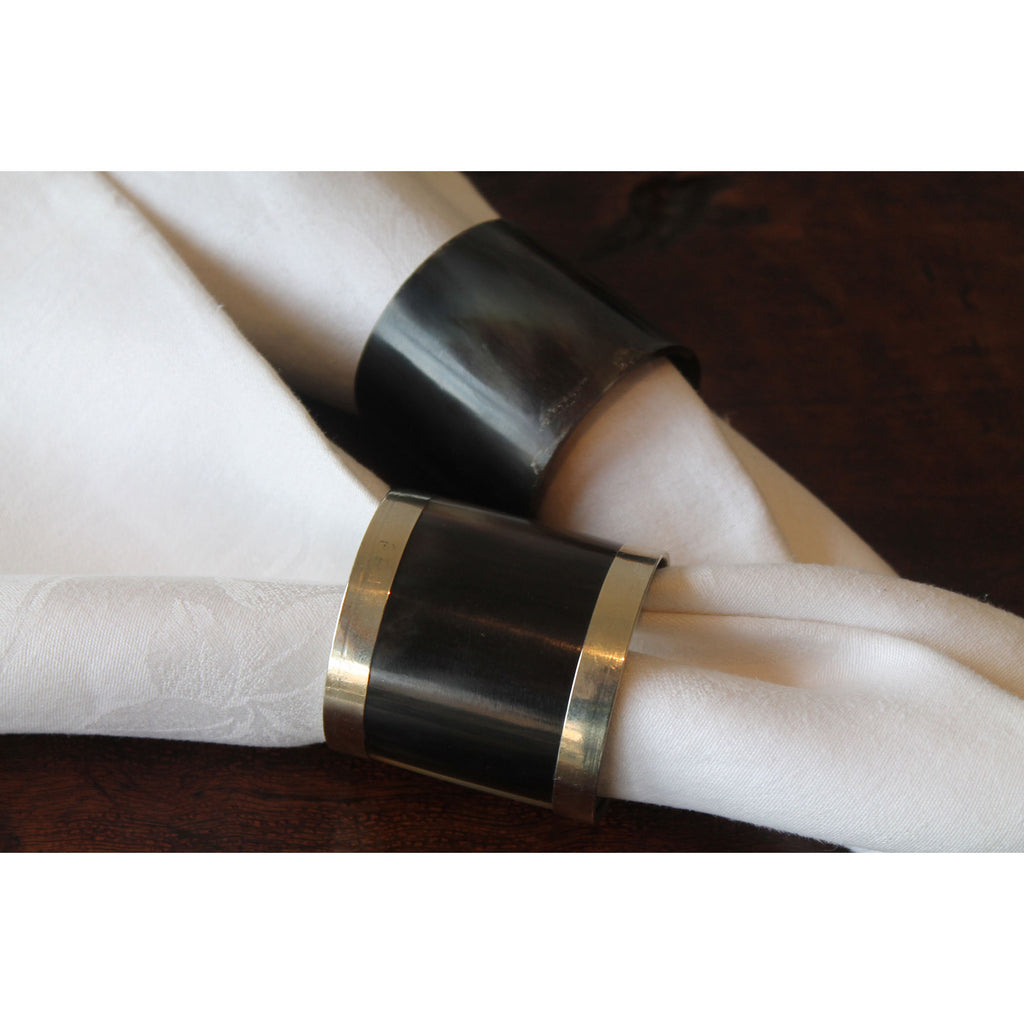 NAP021 - Horn Napkin Rings - Metal Band (Set of 4) - ReeceFurniture.com