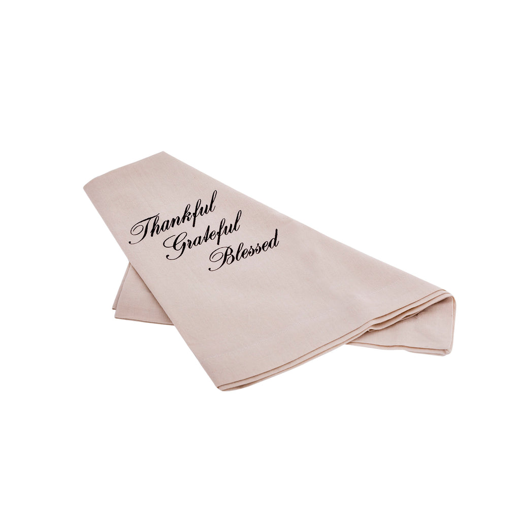 NAPKN03 - Thankful Grateful Blessed 20x20 Napkin - ReeceFurniture.com