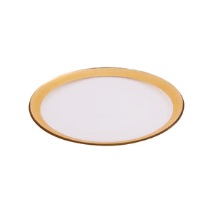 PLT06 - Gold Foil Clear Glass Saucer without Snowflake - ReeceFurniture.com