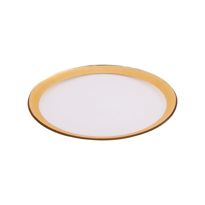 PLT06 - Gold Foil Clear Glass Saucer without Snowflake