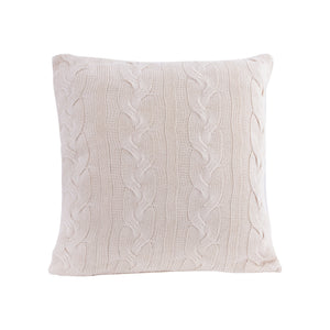 PLW035 - Cable Knit Natural Cotton Cushion/Pillow In White - COVER ONLY - ReeceFurniture.com