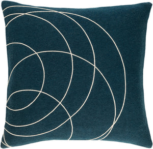 Solid Bold Pillow Cover - Dark Blue, Cream - SB033 - ReeceFurniture.com