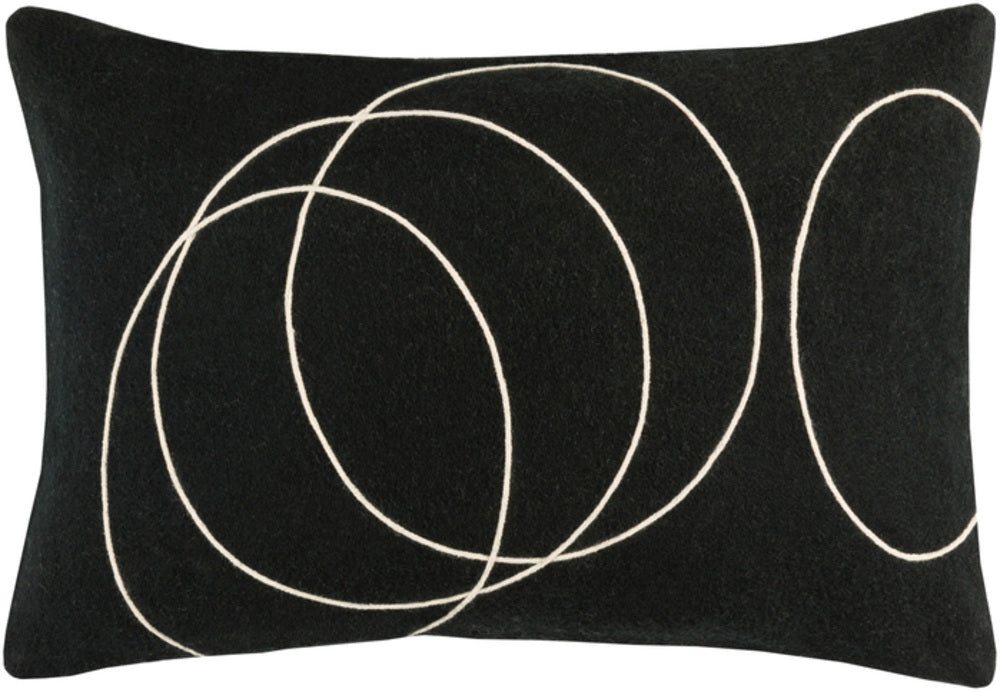 Solid Bold Pillow Cover - Black, Cream - SB036 - ReeceFurniture.com