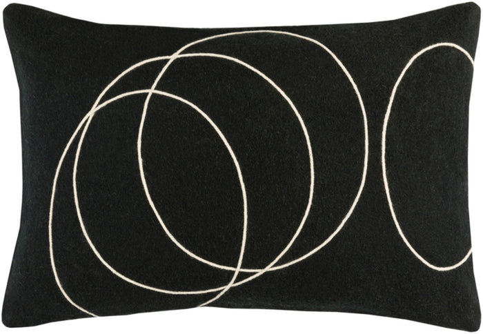 Solid Bold Pillow Cover - Black, Cream - SB036