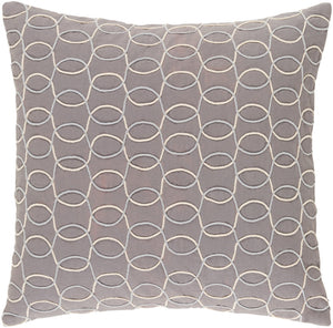 Solid Bold II Pillow Cover - Medium Gray, Cream - SDB003 - ReeceFurniture.com