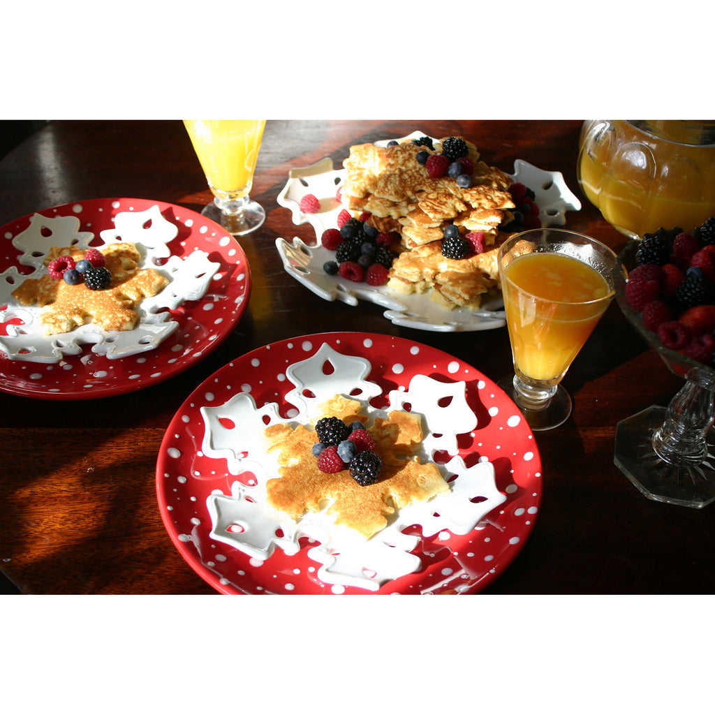 SDOT11 - Snow Dot Hand-painted Plate (Set of 2) - ReeceFurniture.com