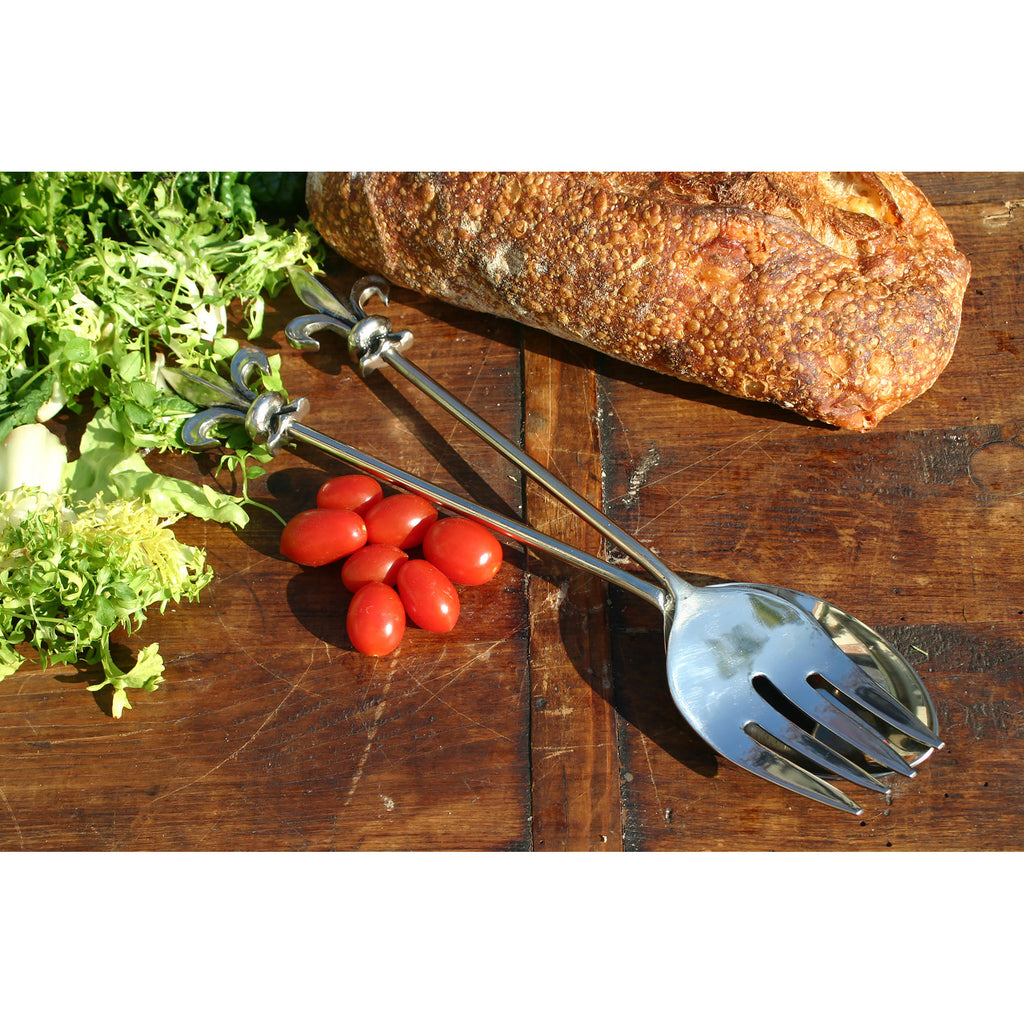 SERVER012 - Fleur-de-lis Salad Server Set (2 Pieces) - ReeceFurniture.com