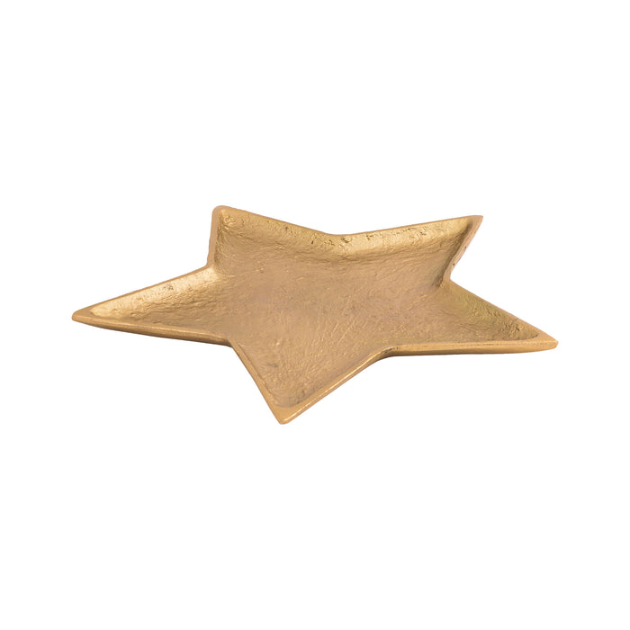STAR002 - Aluminum Star Tray in Electroplated Brass - Large