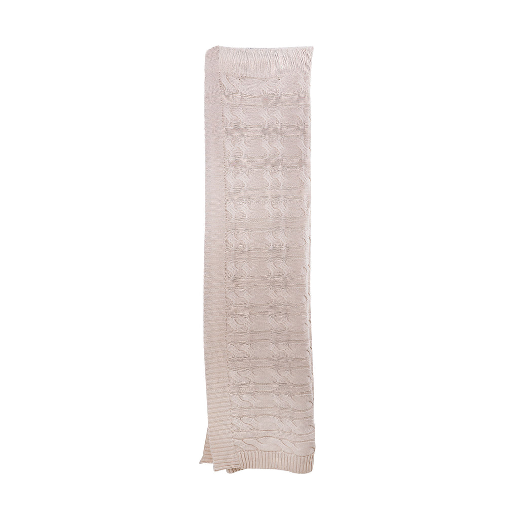 THRW002 - Knitted 100% Cotton Throw in Natural - ReeceFurniture.com