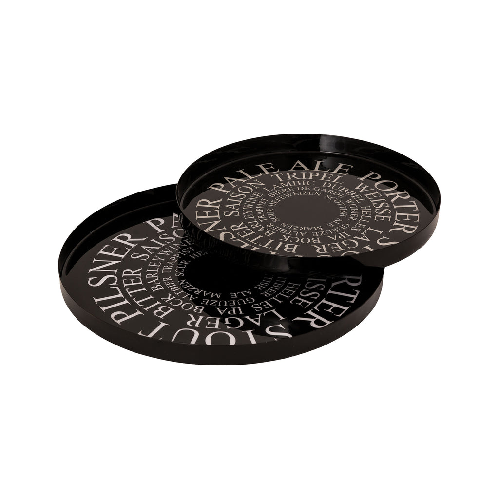 TRAY065 - Beer Style Enamel Trays (Set of 2) - ReeceFurniture.com