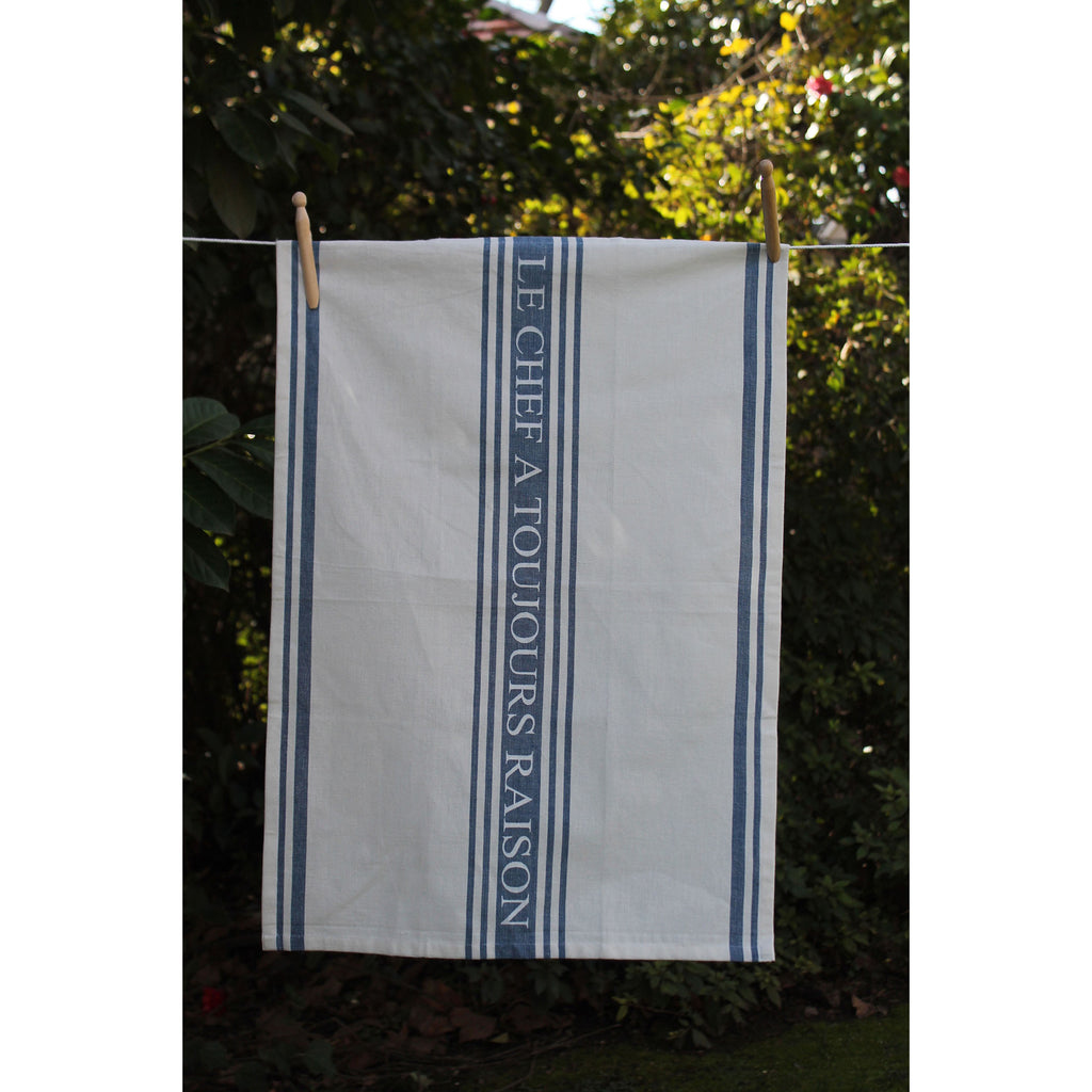 TWL04 - Le Chef Towels in Blue (Set of 4) - ReeceFurniture.com