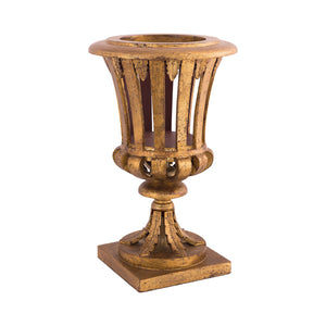 URN003 - Antique Finish Wood Urn - ReeceFurniture.com