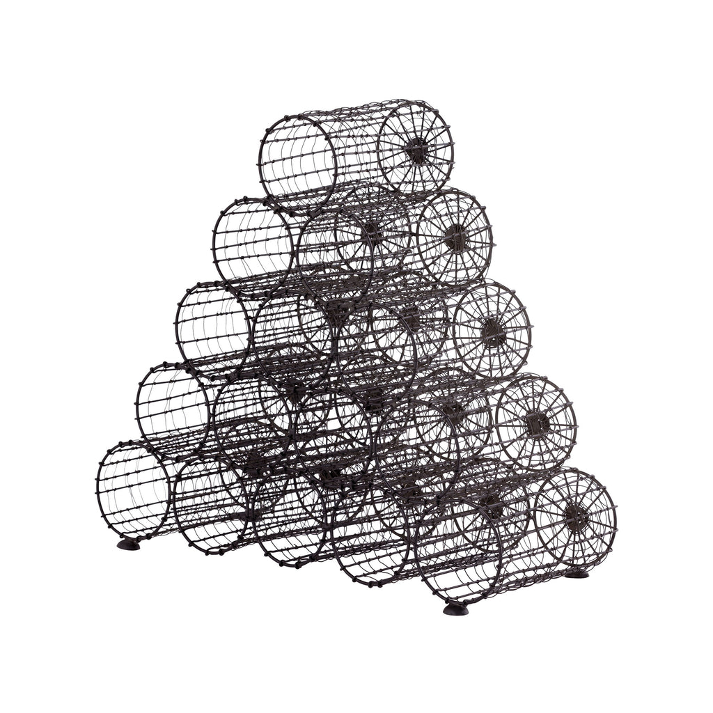 WRACK001 - Iron Wire Wine Rack with Dark Finish - ReeceFurniture.com